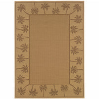 9' X 13' Beige Stain Resistant Indoor Outdoor Area Rug