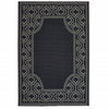 8' X 11' Black Stain Resistant Indoor Outdoor Area Rug