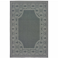 9' X 13' Grey Stain Resistant Indoor Outdoor Area Rug