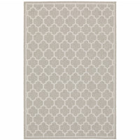 8' X 10' Grey Geometric Stain Resistant Indoor Outdoor Area Rug