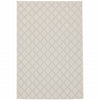 8' X 10' Ivory Geometric Stain Resistant Indoor Outdoor Area Rug