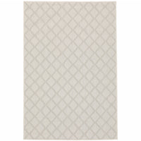 8' X 10' Ivory Geometric Stain Resistant Indoor Outdoor Area Rug