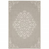 8' X 10' Grey Oriental Stain Resistant Indoor Outdoor Area Rug