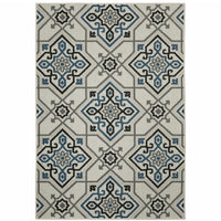 2' X 3' Beige Oriental Stain Resistant Indoor Outdoor Area Rug