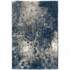 6' X 9' Blue And Grey Abstract Shag Power Loom Stain Resistant Area Rug