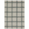 5' X 8' Grey Teal And Beige Geometric Power Loom Stain Resistant Area Rug