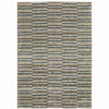 5' X 8' Teal Blue Grey And Tan Geometric Power Loom Stain Resistant Area Rug