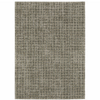 3' X 5' Grey Tan And Beige Geometric Power Loom Stain Resistant Area Rug