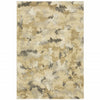 10' X 13' Beige Grey And Gold Abstract Power Loom Stain Resistant Area Rug