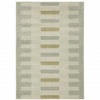 10' X 13' Beige Grey Gold And Green Geometric Power Loom Stain Resistant Area Rug