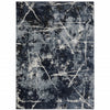 6' X 9' Blue Grey And Beige Abstract Power Loom Stain Resistant Area Rug