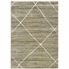 6' X 9' Grey And Ivory Geometric Power Loom Stain Resistant Area Rug