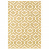 4' X 6' Gold And Ivory Geometric Power Loom Stain Resistant Area Rug