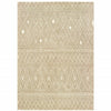 5' X 7' Sand And Ivory Geometric Power Loom Stain Resistant Area Rug