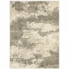 5' X 7' Beige And Grey Abstract Power Loom Stain Resistant Area Rug