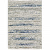 5' X 8' Blue Ivory Grey Light Blue And Brown Abstract Power Loom Stain Resistant Area Rug