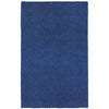 3' X 5' Deep Blue Shag Tufted Handmade Stain Resistant Area Rug