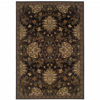 8' X 11' Brown Beige Blue And Red Oriental Power Loom Stain Resistant Area Rug