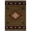 2' X 3' Green Southwestern Power Loom Stain Resistant Area Rug