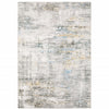 8' X 10' Grey Gold Blue Beige And Green Abstract Power Loom Stain Resistant Area Rug