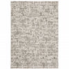 5' X 8' Ivory Grey Charcoal Brown And Beige Abstract Power Loom Stain Resistant Area Rug