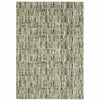 4' X 6' Green Blue Ivory Beige And Light Blue Abstract Power Loom Stain Resistant Area Rug