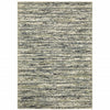 8' X 10' Blue Green Light Blue Grey And Ivory Abstract Power Loom Stain Resistant Area Rug