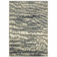 2' X 3' Grey Beige Blue And Light Blue Abstract Power Loom Stain Resistant Area Rug