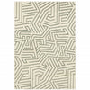 6' X 9' Beige Grey And Light Blue Geometric Power Loom Stain Resistant Area Rug