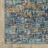 8' X 10' Blue Teal Gold Rust And Beige Abstract Power Loom Stain Resistant Area Rug