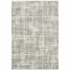 5' X 8' Grey And Ivory Abstract Shag Power Loom Stain Resistant Area Rug