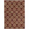 10' X 13' Red And Gold Oriental Power Loom Stain Resistant Area Rug
