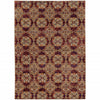 2' X 3' Red And Gold Oriental Power Loom Stain Resistant Area Rug