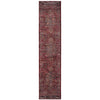 2' X 10' Red And Gold Oriental Power Loom Stain Resistant Runner Rug