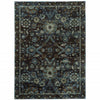 2' X 3' Navy And Blue Oriental Power Loom Stain Resistant Area Rug