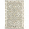 10' X 13' Grey Ivory Tan Brown And Gold Oriental Power Loom Stain Resistant Area Rug