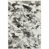 10' X 13' Charcoal And White Abstract Power Loom Stain Resistant Area Rug