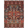 6' X 9' Red Orange Blue And Grey Southwestern Power Loom Stain Resistant Area Rug