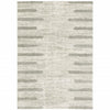 8' X 11' Ivory And Grey Geometric Shag Power Loom Stain Resistant Area Rug