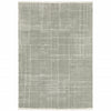 8' X 11' Grey And Ivory Geometric Shag Power Loom Stain Resistant Area Rug