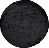 10' Black Round Shag Tufted Handmade Area Rug