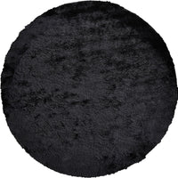 10' Black Round Shag Tufted Handmade Area Rug