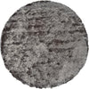 10' Gray And Black Round Shag Tufted Handmade Area Rug