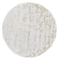 10' White Round Shag Tufted Handmade Area Rug