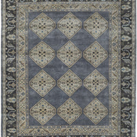 10' X 13' Blue Gray And Taupe Wool Floral Hand Knotted Stain Resistant Area Rug