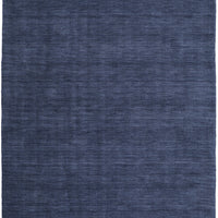 5' X 8' Blue Wool Hand Woven Stain Resistant Area Rug