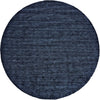 10' Blue Round Wool Hand Woven Stain Resistant Area Rug