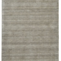 5' X 8' Gray And Ivory Wool Hand Woven Stain Resistant Area Rug