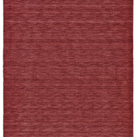 8' X 11' Red Wool Hand Woven Stain Resistant Area Rug