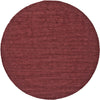 8' Red Round Wool Hand Woven Stain Resistant Area Rug